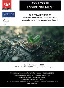 Colloque environnement 12 octobre 2024 SAF